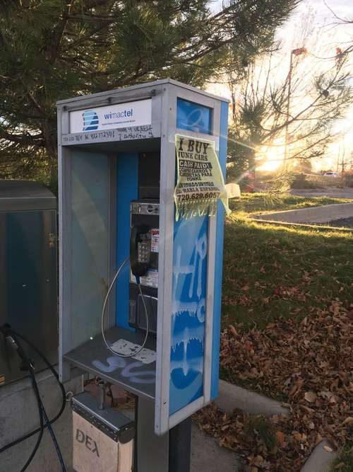 Photo of a working payphone in Lafayette, Colorado.